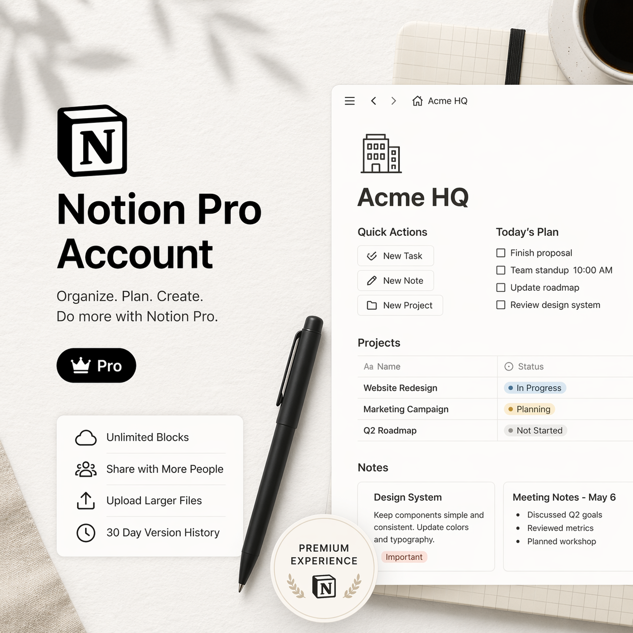 Notion Pro Account