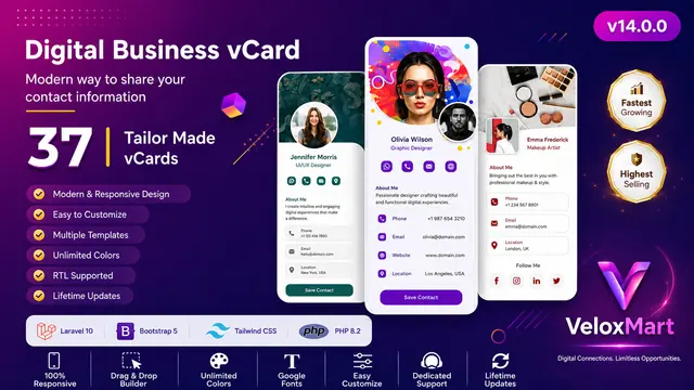 Infy vCards SaaS - Digital Business Card Builder