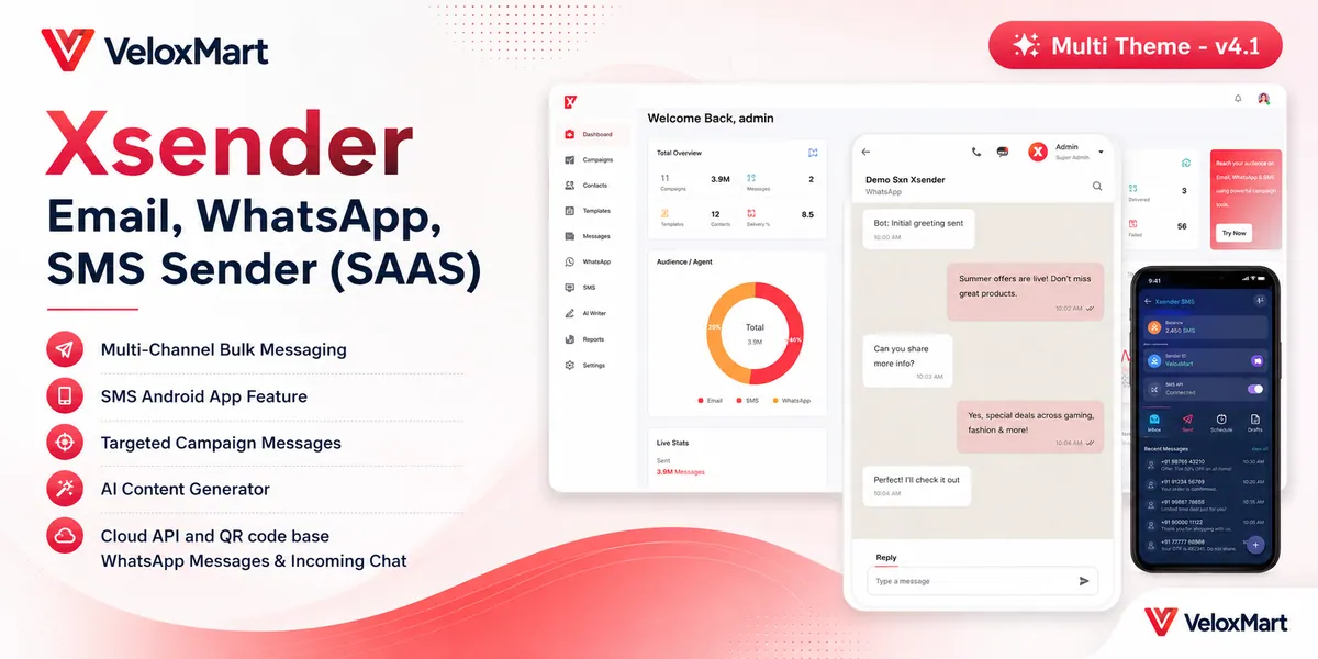 XSender - Bulk Email & SMS Sender