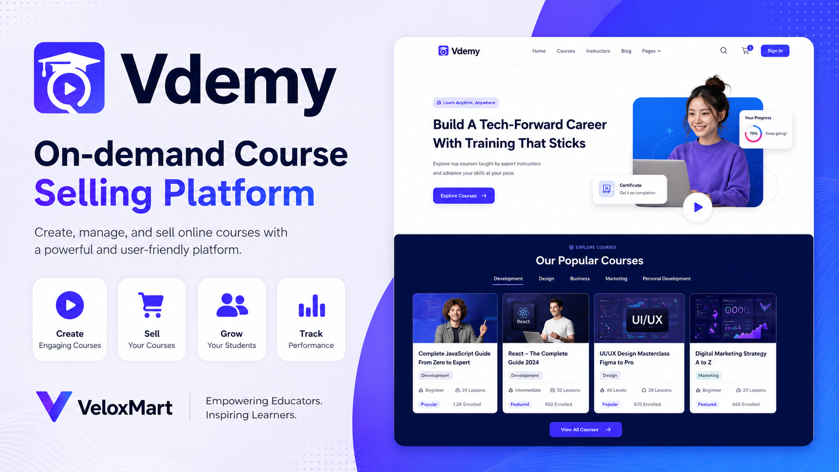 VDemy - Online Course & E-learning Platform