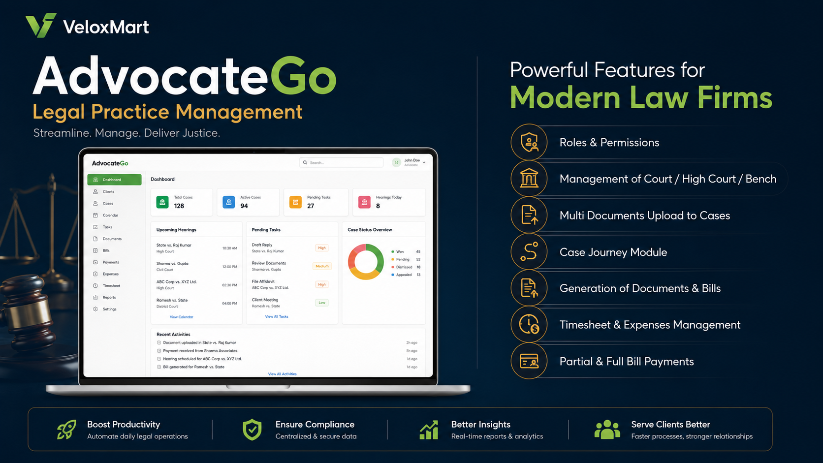 AdvocateGo - Law Firm Management System