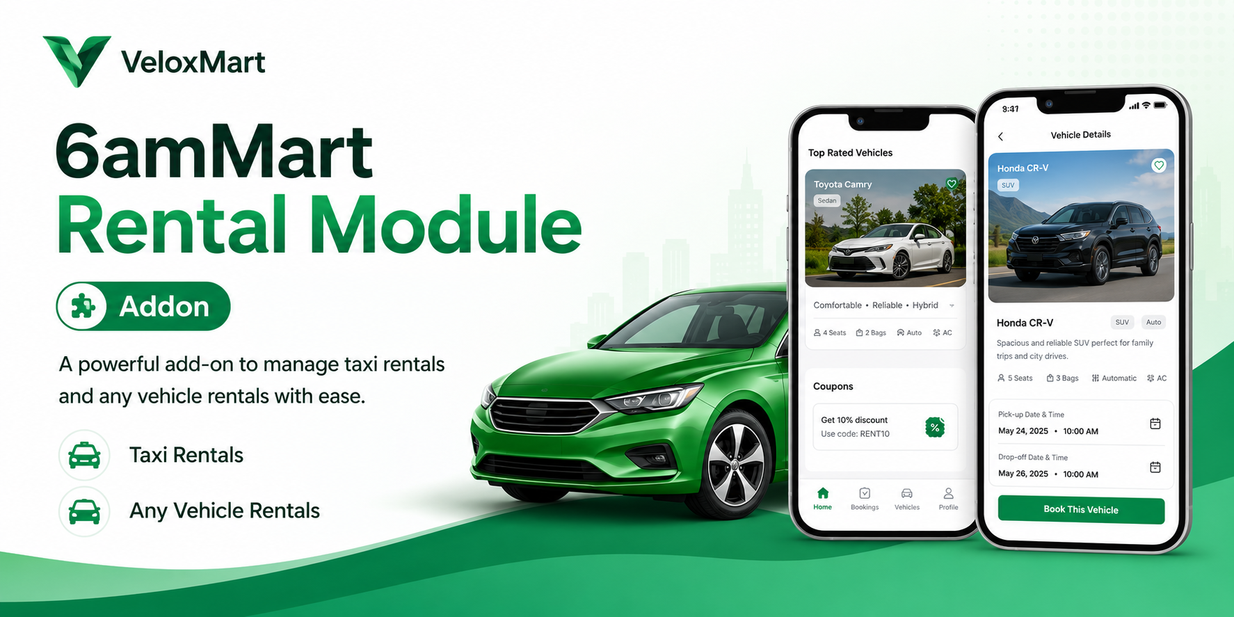 6ammart Car Add-on - Vehicle Booking Module