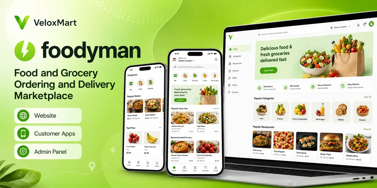 Foodyman - Multi-restaurant Food Delivery
